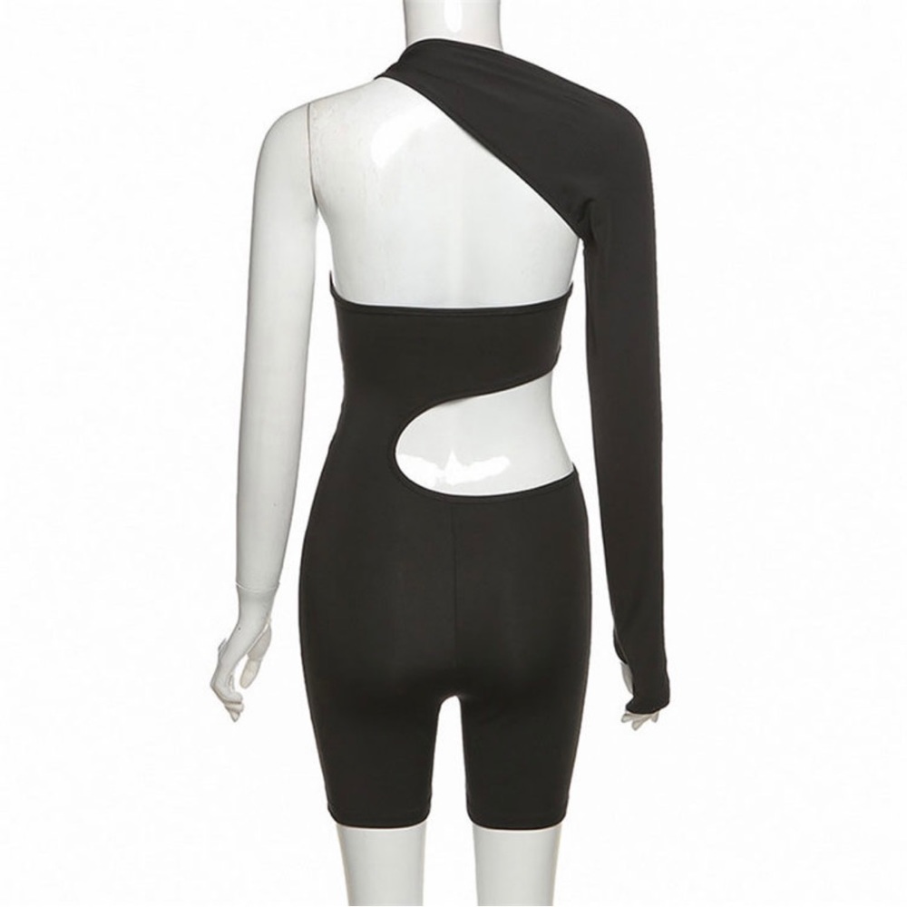 Asymmetrical Bodycon Romper - Picture 4 of 7